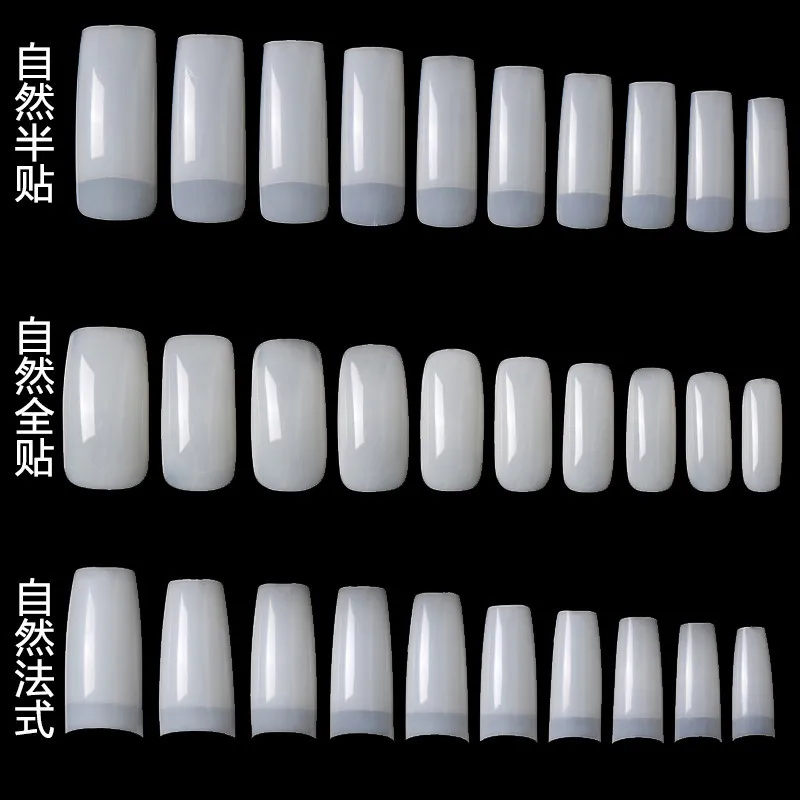 500Pcs Natural Color White Natural French False Acrylic Nail Tips UV Gel Ultra Flexible Pack Of 500 Tips Fake Nail