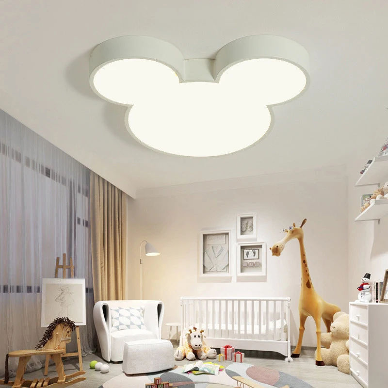 Imagem -03 - Colorido Ultra Fino Led Lustre para Sala de Crianças Mickey Cartoon Iluminação Lâmpada do Teto Luminária Moderna Home Decor