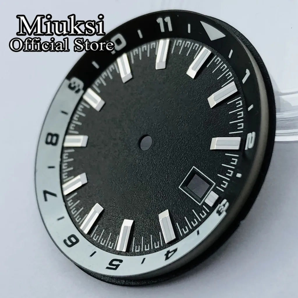 Miuksi 36.5mm black white green blue sterile dial luminous dial fit NH35 NH36 movement