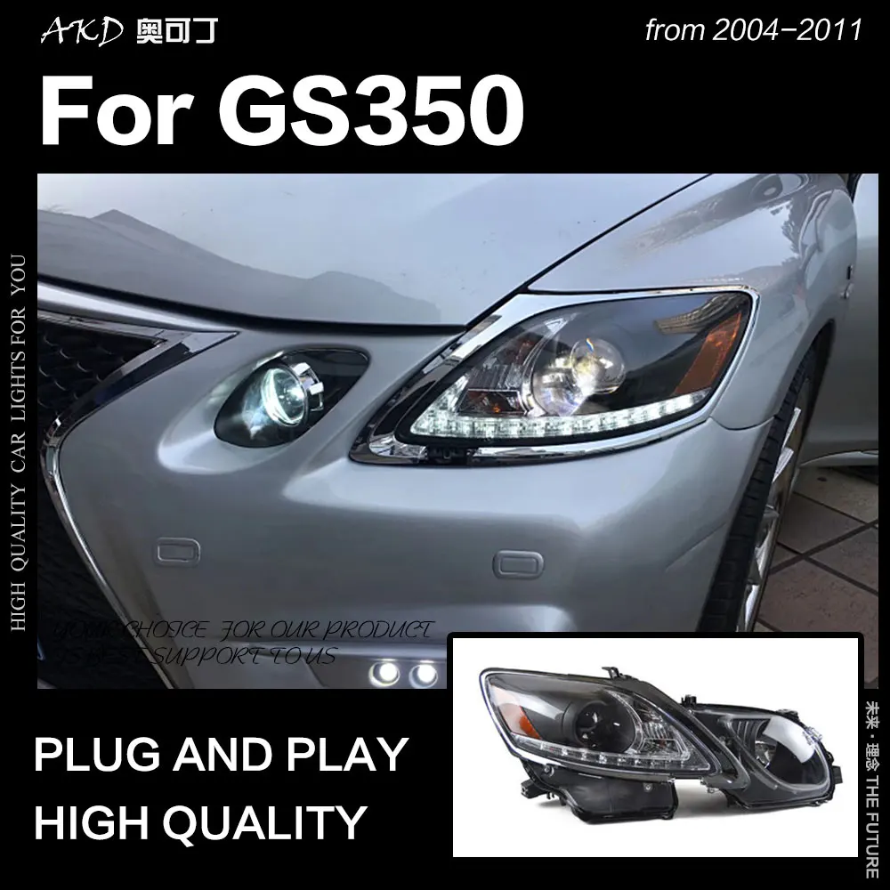 

AKD Car Styling Head Lamp for Lexus GS350 Headlights 2004-2011 GS300 LED Headlight DRL Hid Bi Xenon Auto Accessories