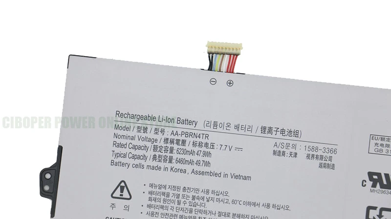 CP Laptop Battery AA-PBRN4TR 7.7V/47.9Wh/ 6230mAh 2ICP4/60/103-2 For XE930QCA Galaxy Chromebook Tablet