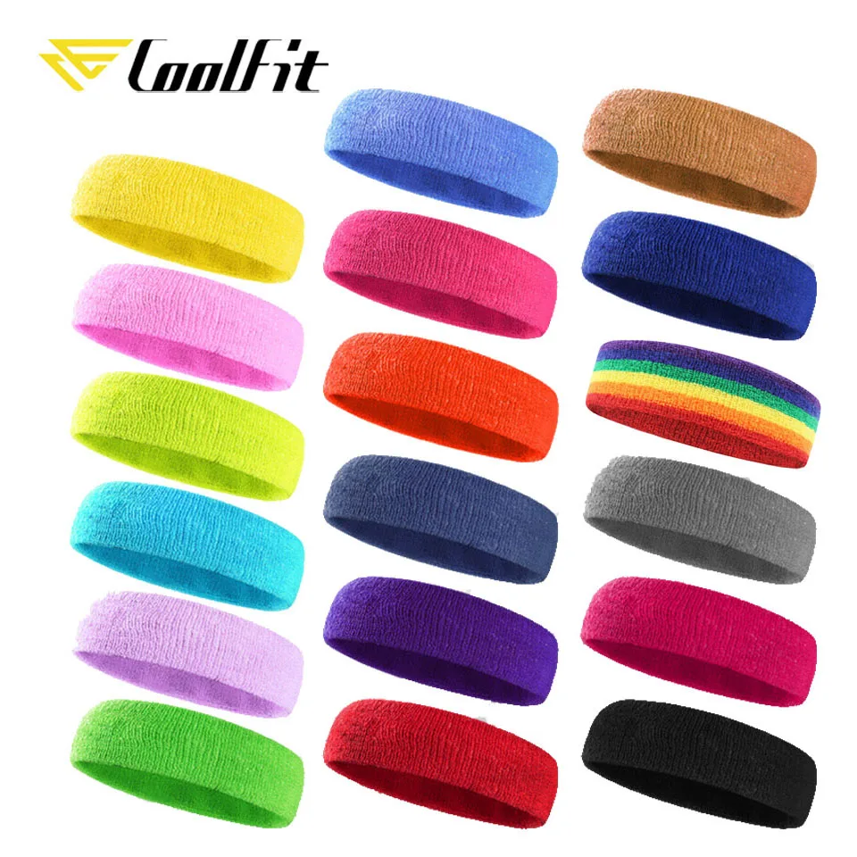 CoolFit Fitness Running Cycling Sweatband Sweat Headband Men Women Elastic Breathable Yoga Hair Bands Head Sweat Bands