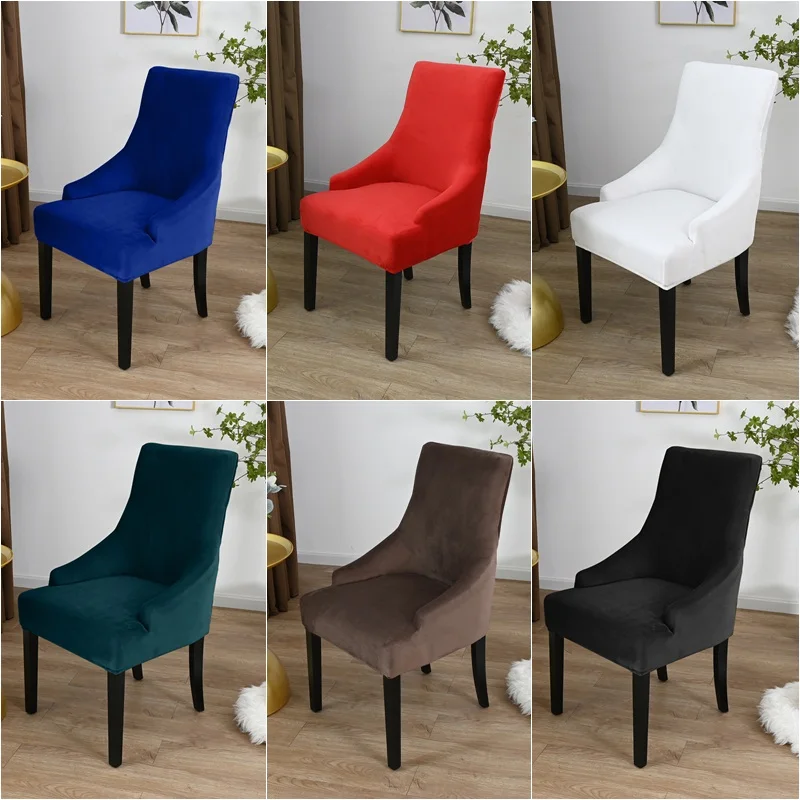 

Velvet Sloping Chair Cover High Back Armchair Cover Stretch Accent Dining Chair Covers Seat Slipcover Office Hotel Home Party