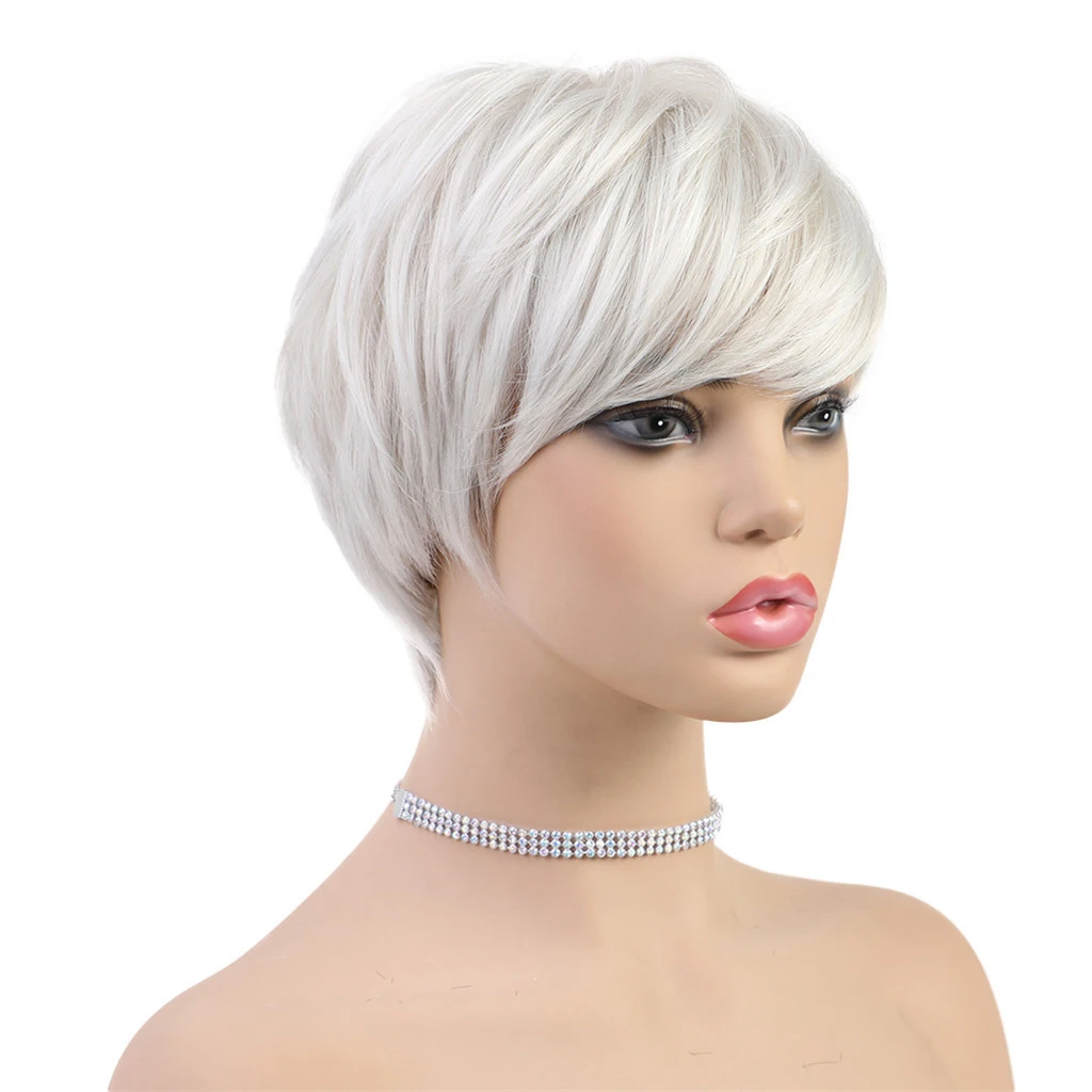 Menselijk Haar Pruik Textuur Korte Pruik & Pony Pixie Cut Pruiken Voor Witte Vrouwen