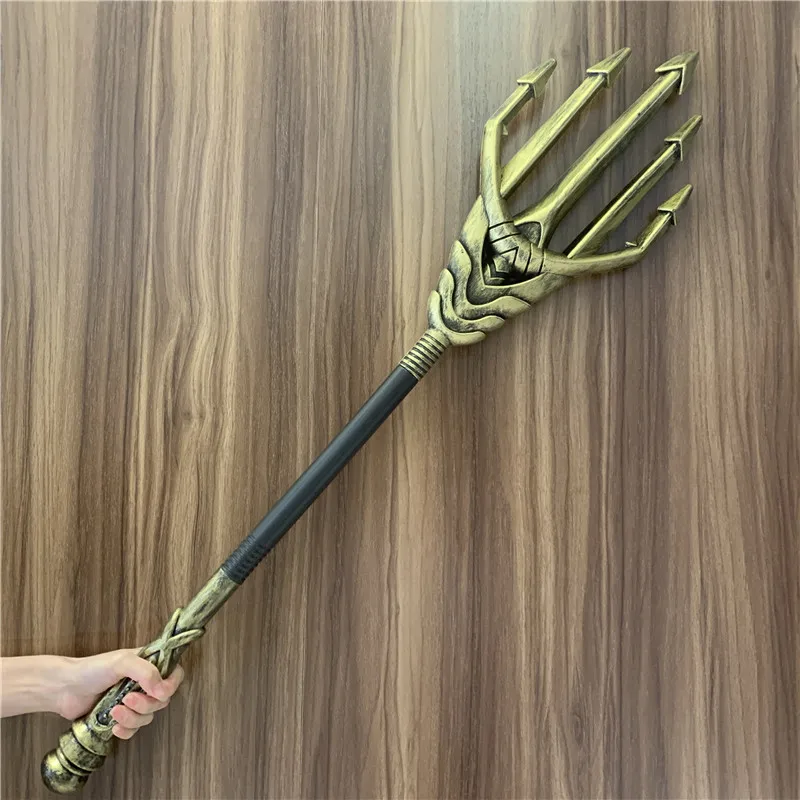 Big 146cm Trident Movie God Of Sea Cosplay Legend Fork Plastic Toy Weapon Sword Gift Adult Kid Retro Flexible Length Halloween