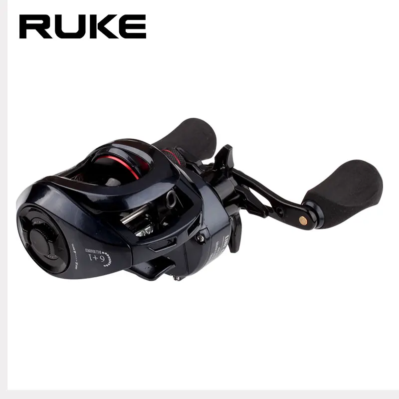 RUKE ใหม่ Double SPOOL Reel เปิดด้านข้าง 210 g 6 + 1 แบริ่งปล่อย 8 กก.อัตราส่วนความเร็ว 8.0: 1 จัดส่งฟรี