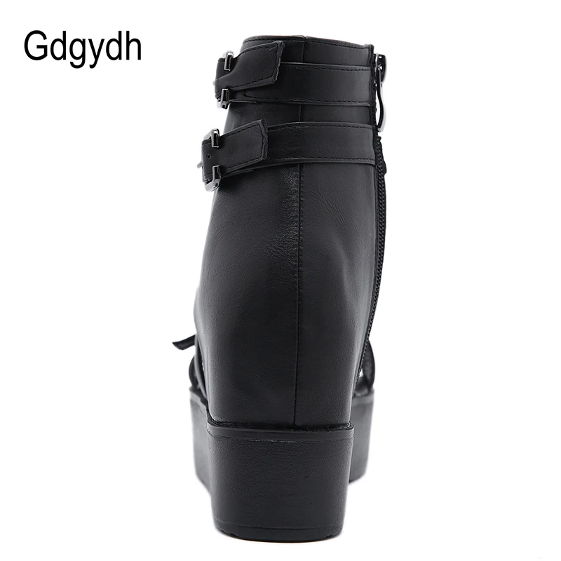 Gdgydh Ladies Wedge Sandals Zipper High Platform Height Ankle Wrap Gladiator Shoes Women Summer Comfortable Japanese Open Toe