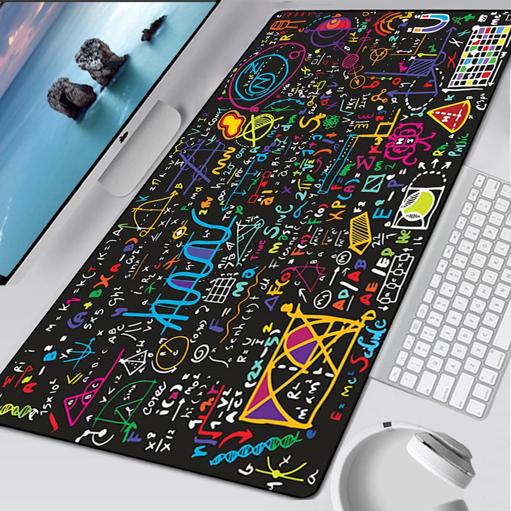 Large Gaming Mouse Pad Computer Mousepad PC Gamer Mouse Mat Laptop Mausepad Geometric Math Formula Carpet Keyboard Mat Desk Pad