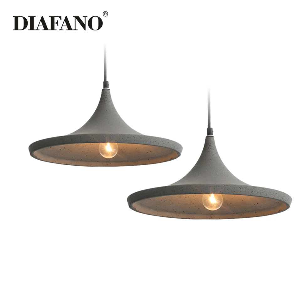 الرجعية لوفت ملموسة قلادة ضوء E27 LED الصناعية ديكو عصابة مصباح الاسمنت E27 لجزيرة المطبخ غرفة نوم غرفة المعيشة مقهى #6