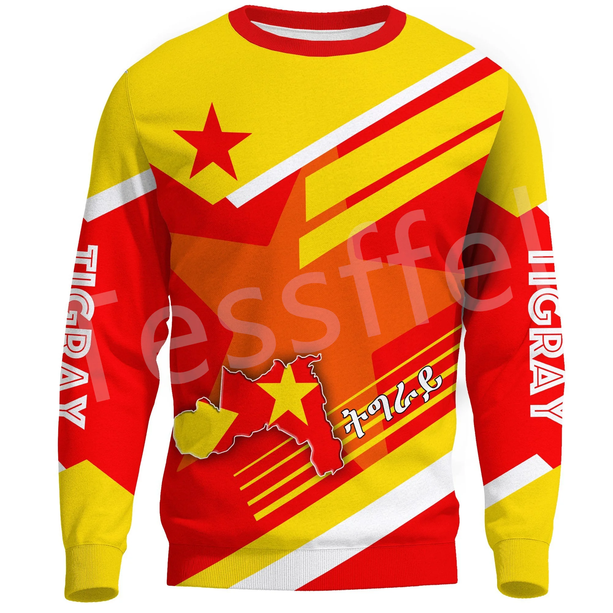 Tessvel-Sudadera con capucha para hombre y mujer, chándal Retro Harajuku con estampado 3D de la bandera de Tigray de África, país y África, A6