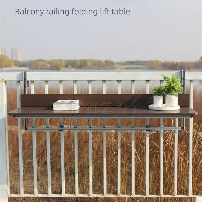 Free Shipping Modern Balcony Railing Hanging Table Easy to Hang Computer Desk Creative Home Lifting Folding Desk