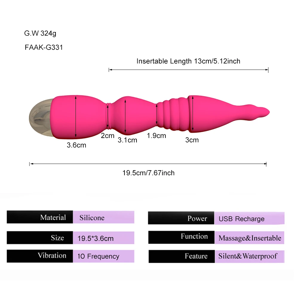 FAAK Wand Vibrator Anal Beads Silicone Sex Toys For Women Man Couples Clitoris Stimulate Female Masturbator Body Massage