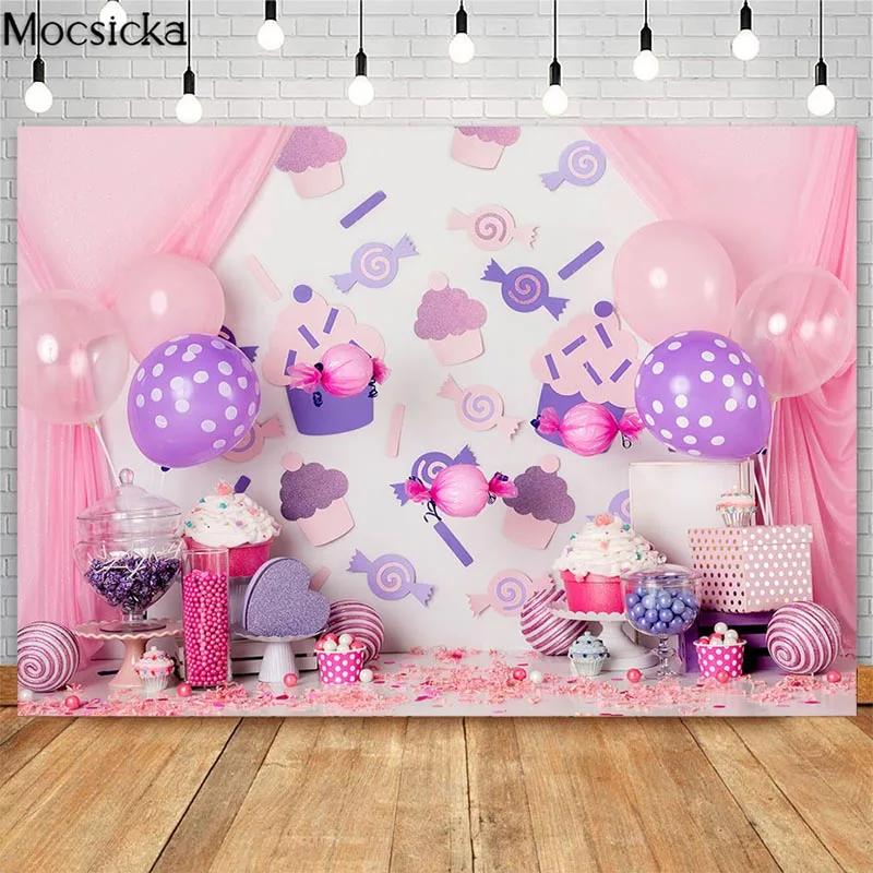 Mocsicka Kue Smash Anak-anak 1st Birthday Fotografi Latar Belakang Anak Laki-laki dan Cirl Ulang Tahun Pertama Foto Studio Booth Latar Belakang