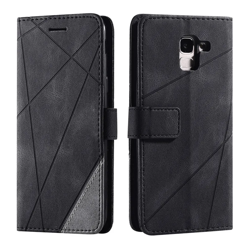 Leather Case on For Coque Samsung Galaxy J6 2018 Case Flip Cover na for Fundas Samsung J6 2018 Phone Cases Galaxy J8 2018 Etui