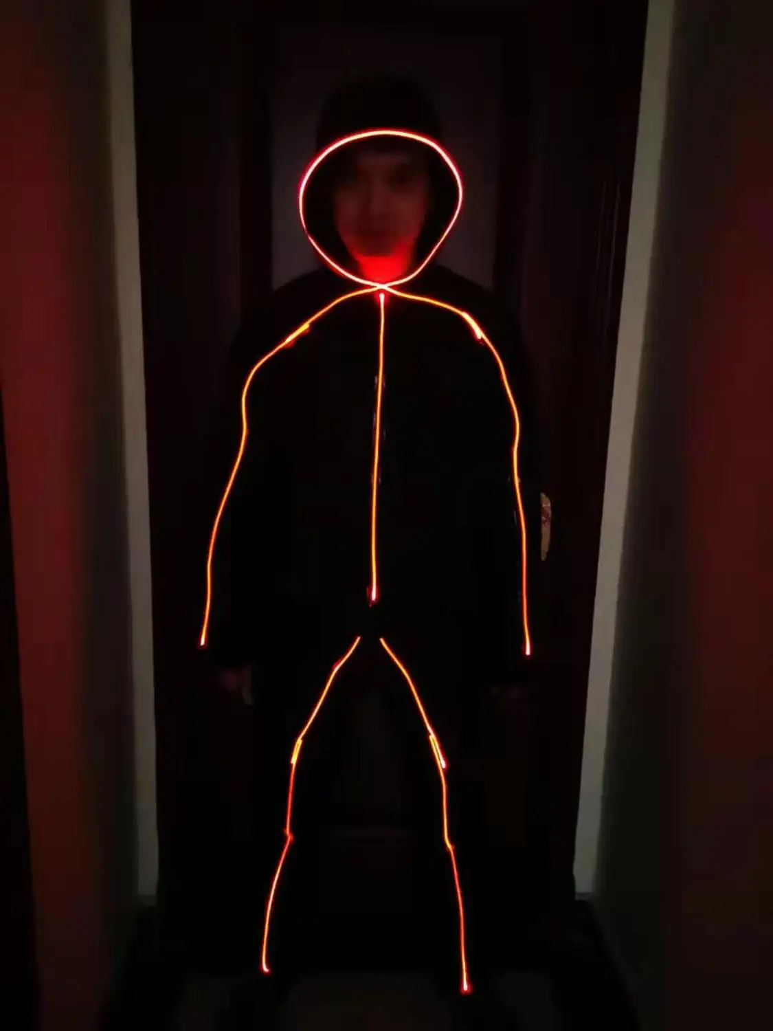 LED Stickman figure costume Kids led stick figure costume led Tron suits dance costume Color change LED Suits Costume image 3