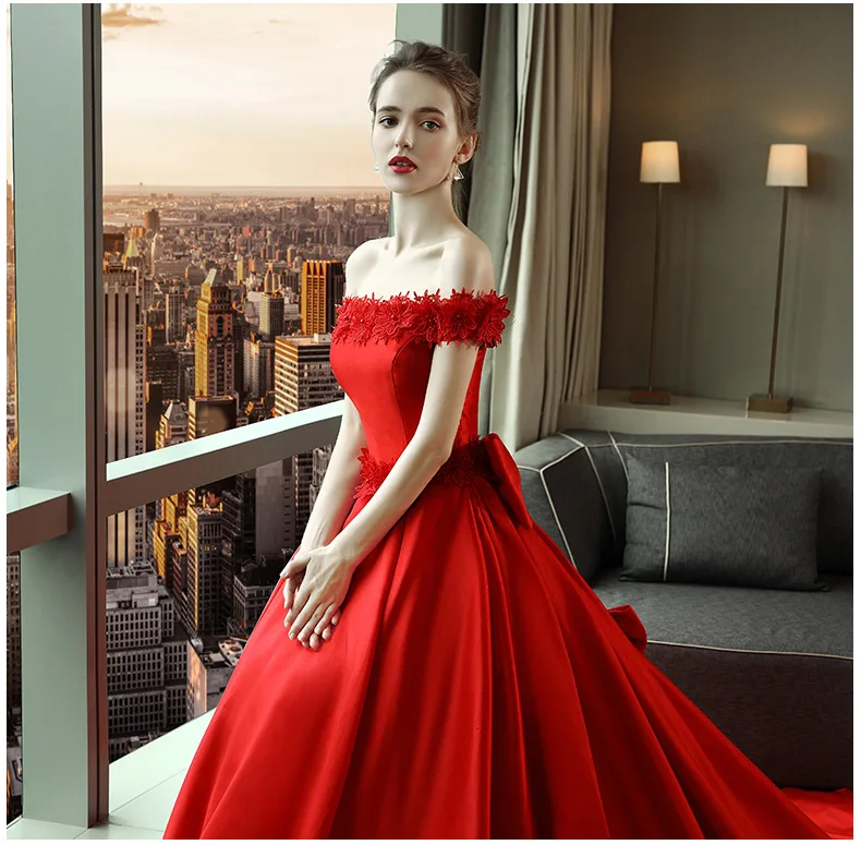 red korean wedding dress Queen