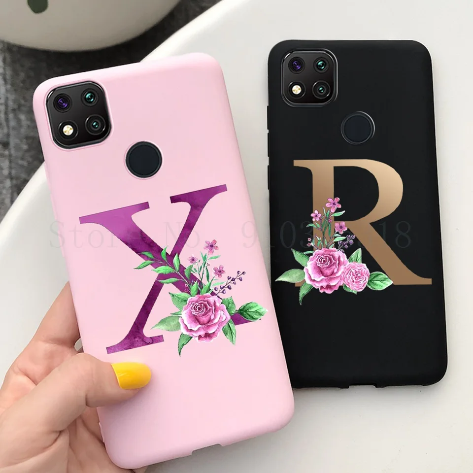 Alphabet Letter Soft Phone Case For Apple iPhone 11 11Pro 11 Pro Max Rose Flower Back Cover For iPhone 11 Pro Max Bumper Case