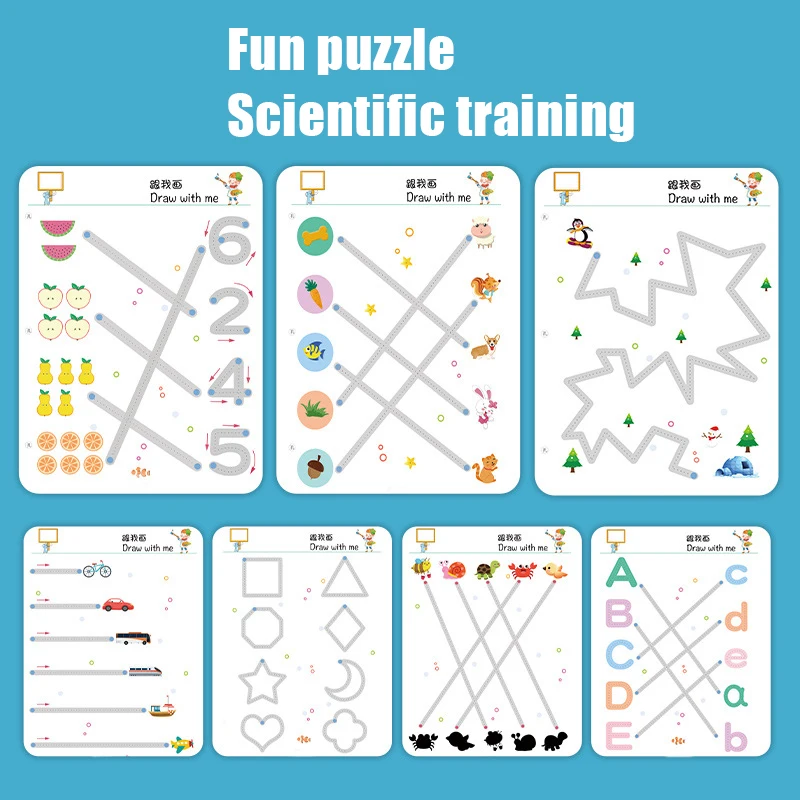 Magical Tracing Notebook Reusable Calligraphy Copybook Practice Drawing Book Toddler Learning Activities For Kids Children Toys