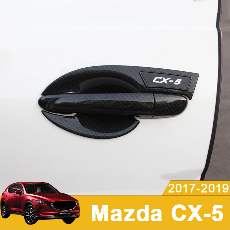 Maniglia esterna della porta esterna dell\'auto in fibra di carbonio Catch Cover protezione della ciotola della porta Trim Sticker per MAZDA CX-5 CX5