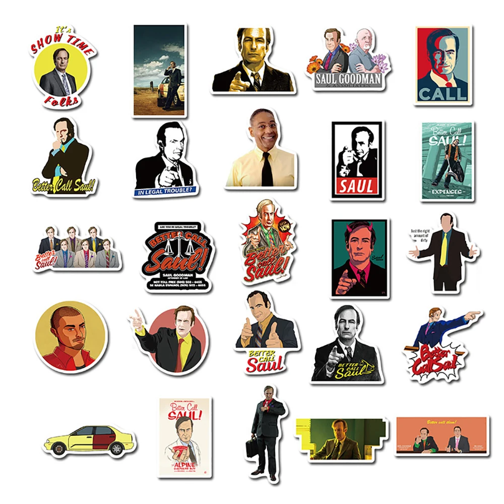 10/30/50PCS Mixed TV Show Better Call Saul Stickers Car Motorcycle Travel Luggage Skateboard Waterproof Cool Graffiti Stickers