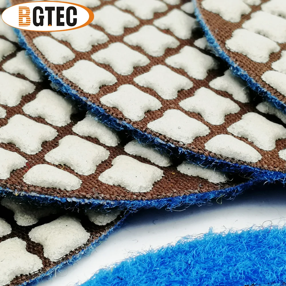 BGTEC 9pcs/set 100mm Dry Diamond Polishing Pad for Granite Marble Mixed Grits plus a M14 Rubber backer