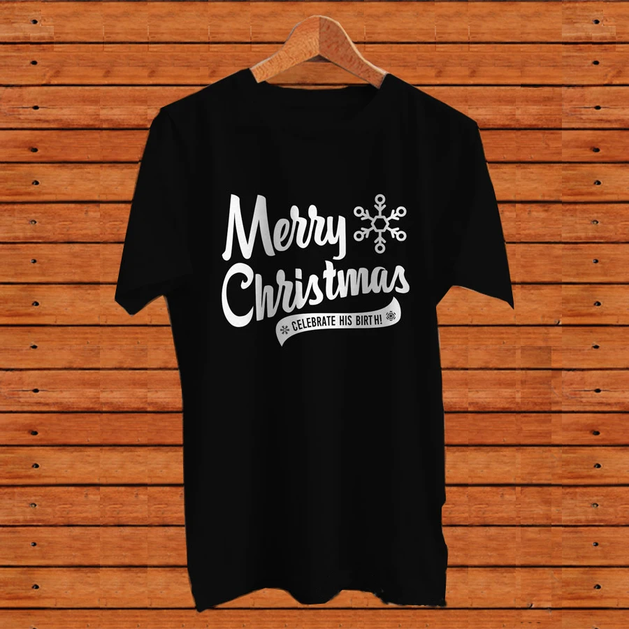 Unisex Funny Slogan Graphic Tee Grunge Tumblr Holiday Gift Shirt Top Merry Christmas Celebrate His Birth Christmas Tshirt  Adult