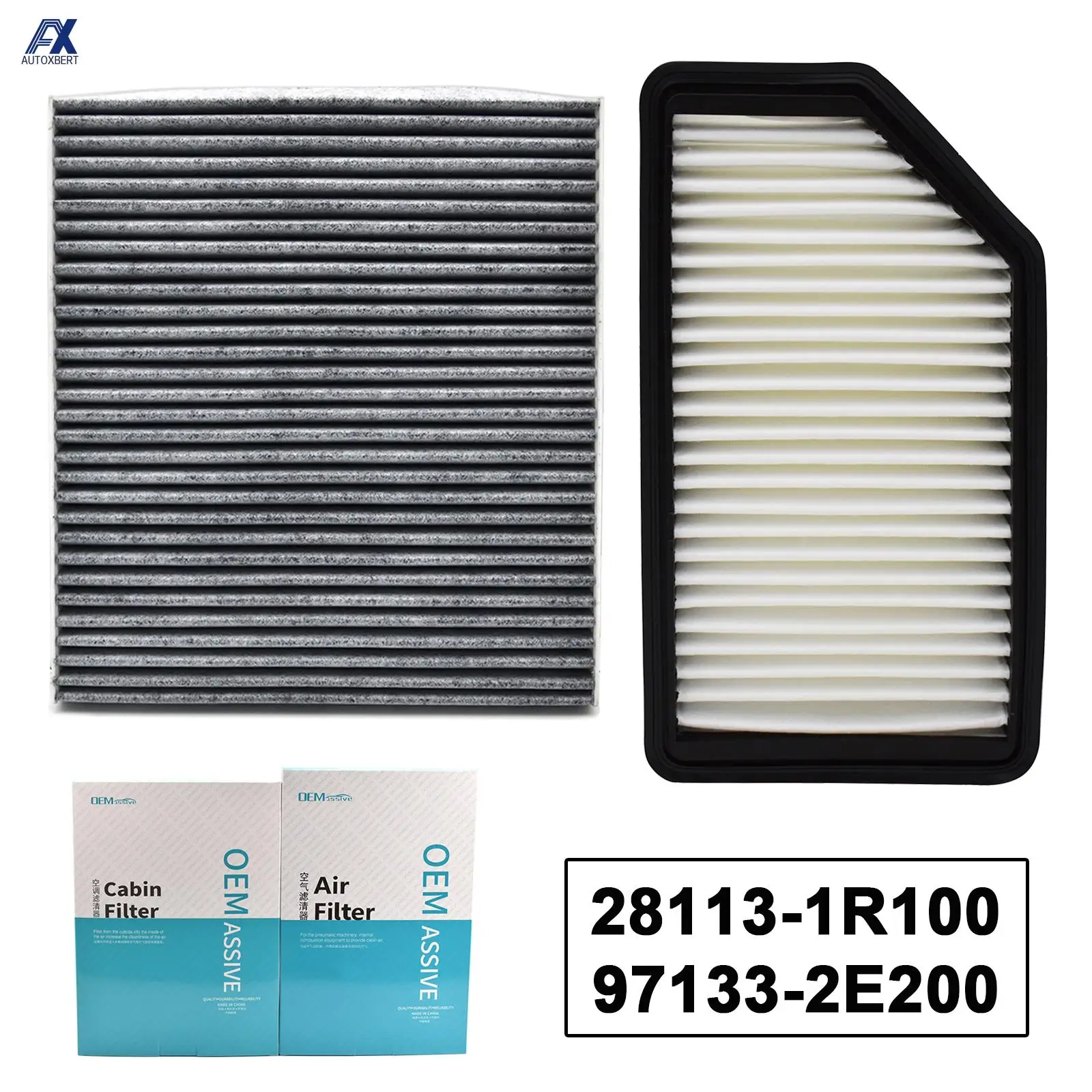 Car Engine Cabin Pollen Air Filter 28113-1R100 97133-2E200 For Hyundai Accent 4 Veloster Kia Rio 3 2012 2013 2014 2015 2016 2017