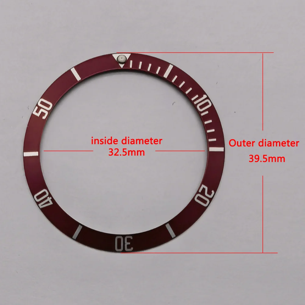 39.5mm Watch Ring Aluminum Bezel Insert for Sub Watch Case Accessories Inner diameter 32.5mm