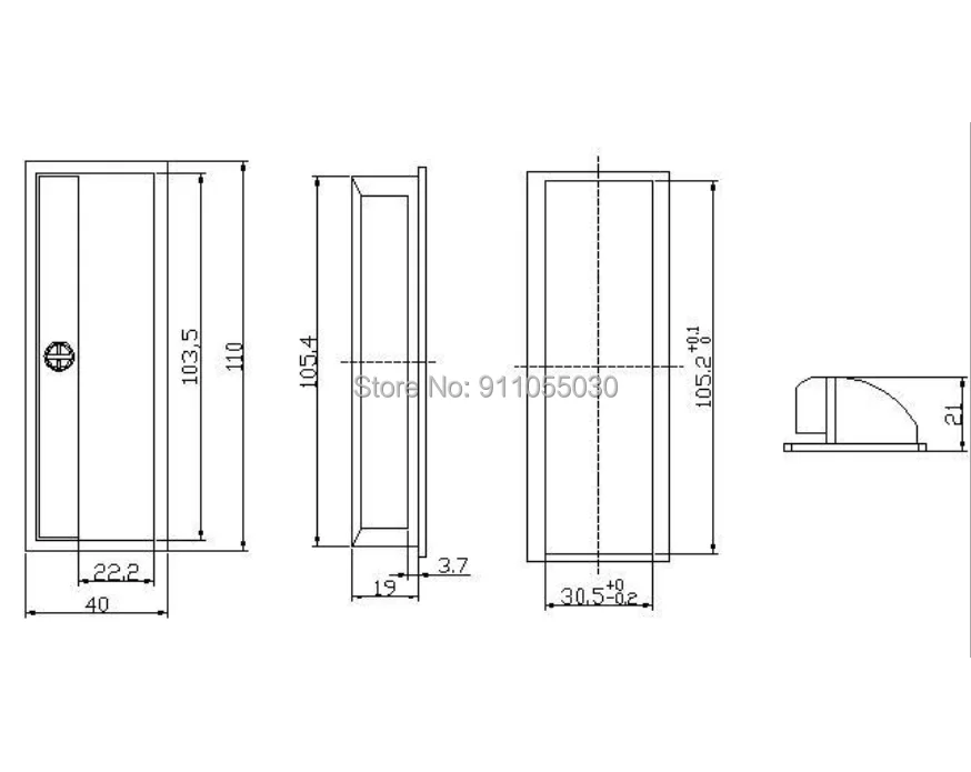 XJJ-PL011 Hidden Handle Distribution Box Cabinet Door Handle ABS Nylon Plastic Hidden Handle LS711