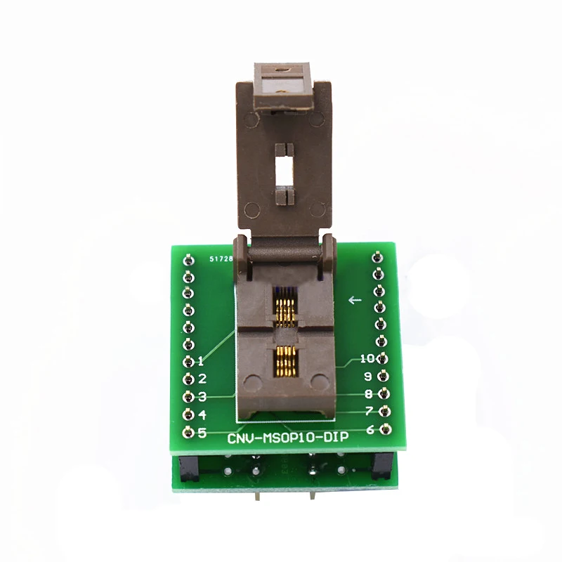 MSOP10 Programming Socket Pin Pitch 0.5mm IC Body Size 3*3mm Clamshell Test Socket ZIF adapter burn in socket