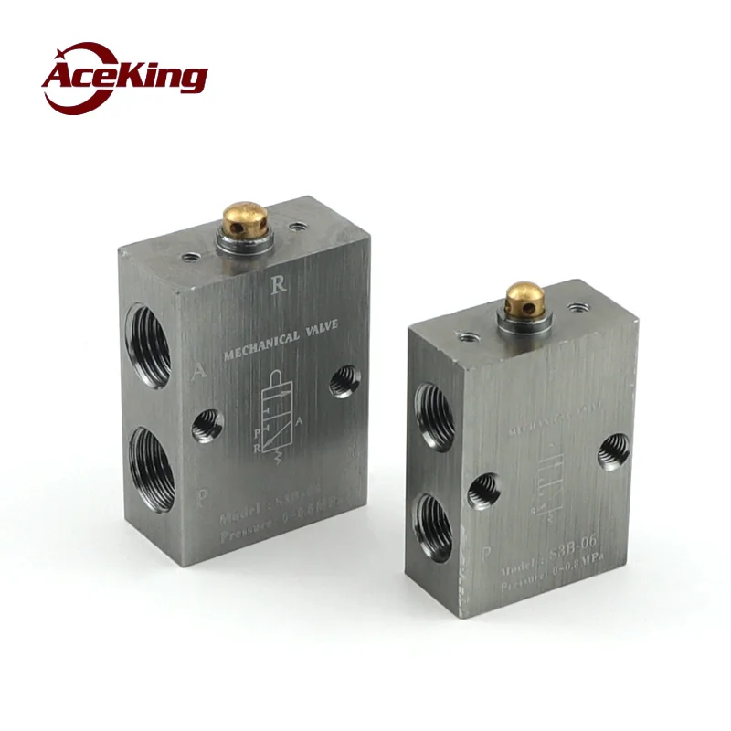 S3B Two position three-way mechanical valve pneumatic valve basic mechanical valve s3b-m5 s3b-06 s3b-08