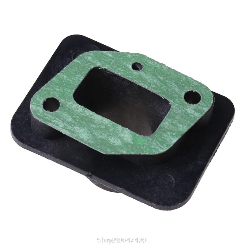 Coletor admissão + 2 pces 40-5 43cc 52cc cortador escova entrada coletor carburador base conector, admitindo tubulação, adaptador carb n17 20
