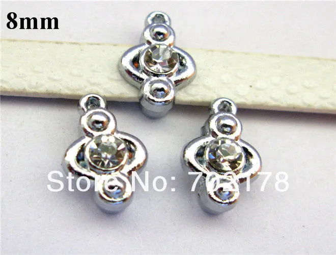 10Pcs/Lot 8mm 10mm Connector Charms Slide Charms For Bracelet Making Necklace Pendant Charms Accessories Fit Wristband Necklace