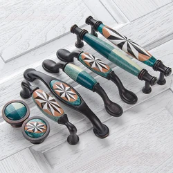 Ceramic Door Handles European Antique Furniture Handles Drawer Pulls Kitchen Cabinet Knobs and Handles