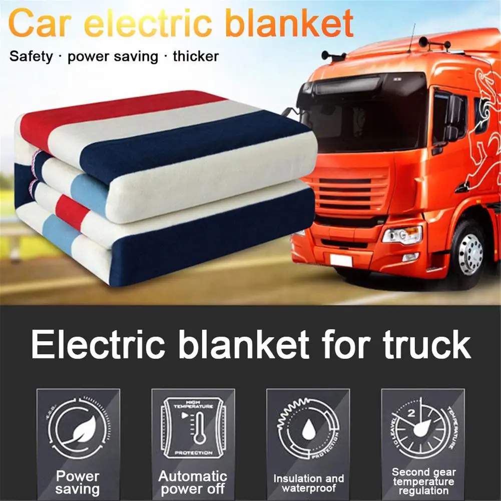 Car Electric Heated Blanket 12V/24V Car Warm Blanket RV SUV Truck Electric Car Heating Blanket Mat Car Accessories(Random color)