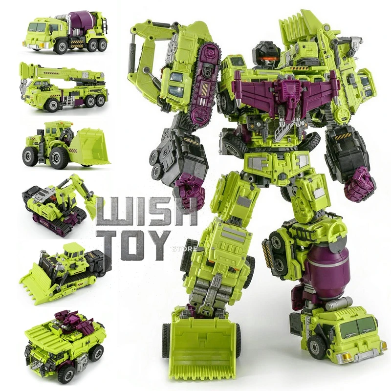 JINBAO Transformation G1 Devastator 6IN1 Oversize KO Bonecrusher Trucks Hook Gravity Scrapper Mixmaster Action Figure Robot Toys