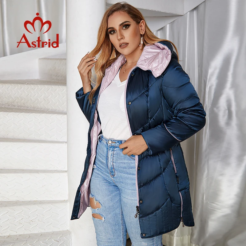 Astrid 2022 Spring Autumn jacket  women coat Casual women\'s Parkas Female Hooded Plus Size Coats fashion style best AM-5810