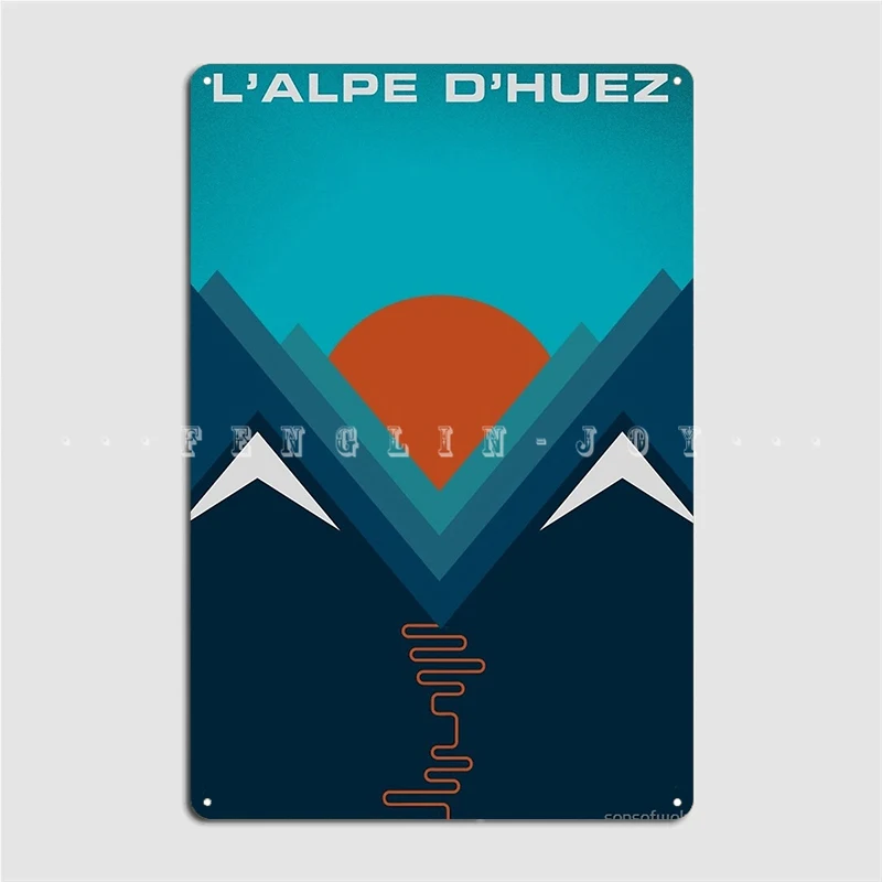 L'alpe D'huez Metal Plaque Poster Cinema Garage Pub Garage Decoration Plaques Tin Sign Posters