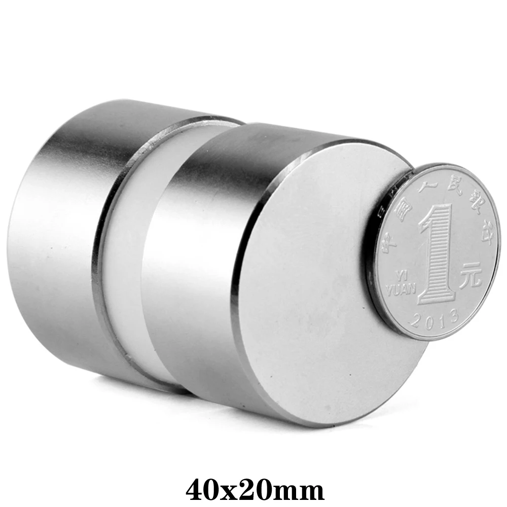 

1/2PCS 40x20 Thick Neodymium magnet 40x20mm Big Super strong round magnet Rare Earth NdFeb permanent powerful magnet 40*20