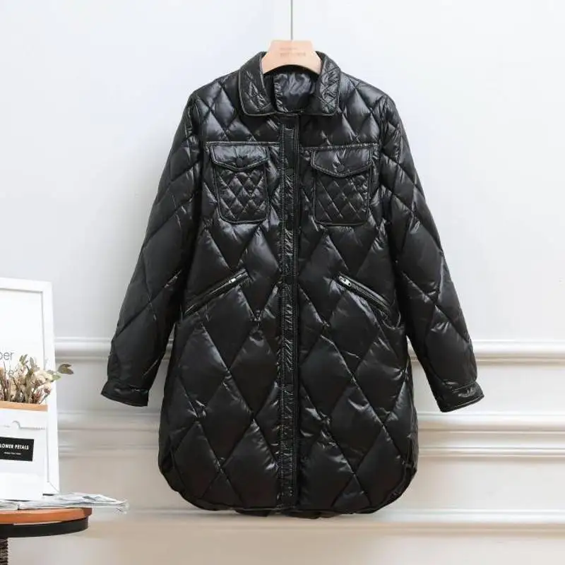 Hot Winter 90% White Duck Down Jacket Women Long Oversize Puffer Coat Ultra Light Female Puffer Feather Parkas Outwear