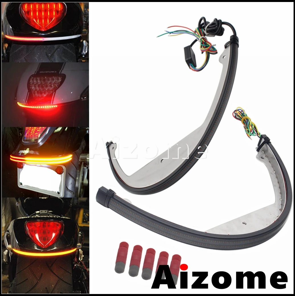 

Single Doual Rear Sequentia Flowing Turn Signal LED Fender Eliminator Brake Tail Lights Bar For Suzuki Boulevard M109R M90 06-up