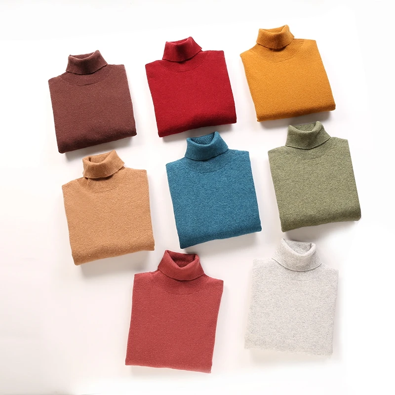 Women Sweaters 100% Pure Cashmere Pullovers Winter New Arrival Turtleneck Jumpers Woman Knitwear Girl Clothes Lady Top 20Colors