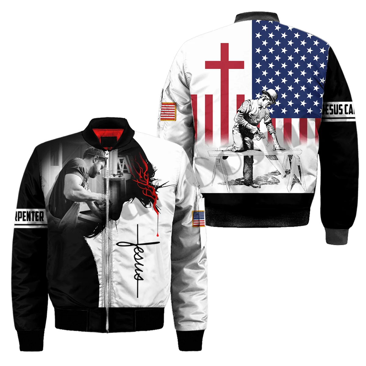 Worker Job Carpenter Newest Men/Women Winter Warm Bomber Jackets 3DPrinted Zipper Flight Jacket Casual Unisex Harajuku Coat 1