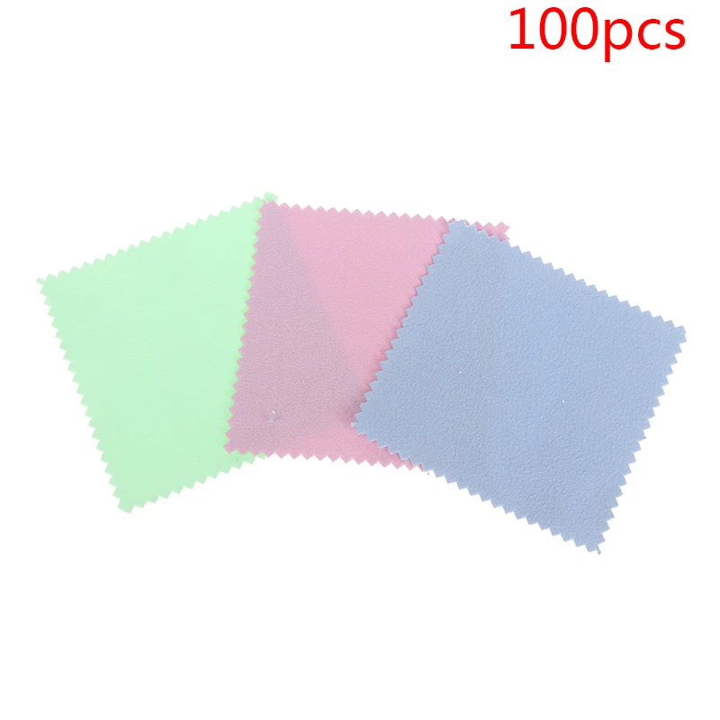 100pcs 8x8cm Polishing Cloth Jewelry Cleaning Cloths For Silver Gold Metals Keep Jewelry Shining Tools