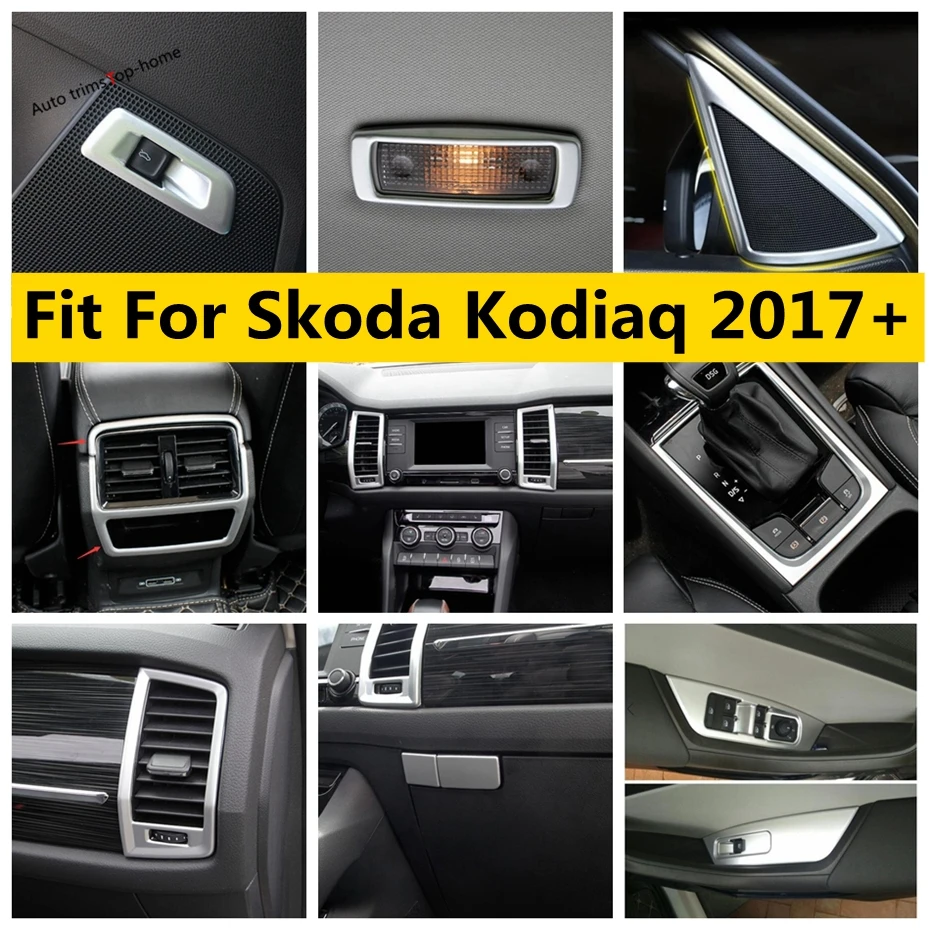 ABS Window Lift Button Pillar A Reading Light Rear Trunk Swtich Air Conditioner AC Vent Cover Trim For Skoda Kodiaq 2017 - 2023