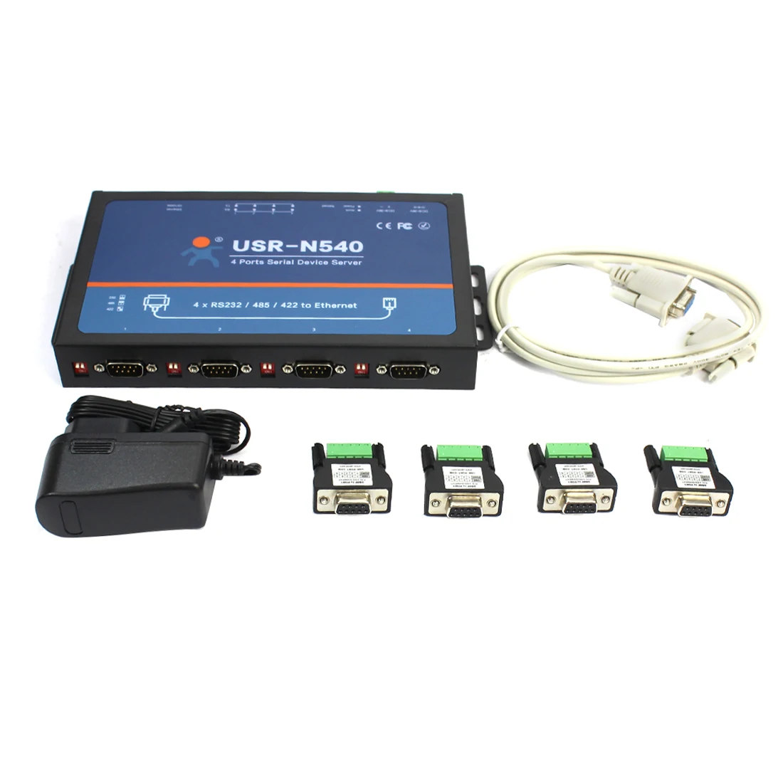 USR-N540 H7 RS232 Serial RJ45 Converters 4 Ports Serial RS232 RS485 RS422 To Lan Ethernet Support Modbus TCP With CE FCC RoHS