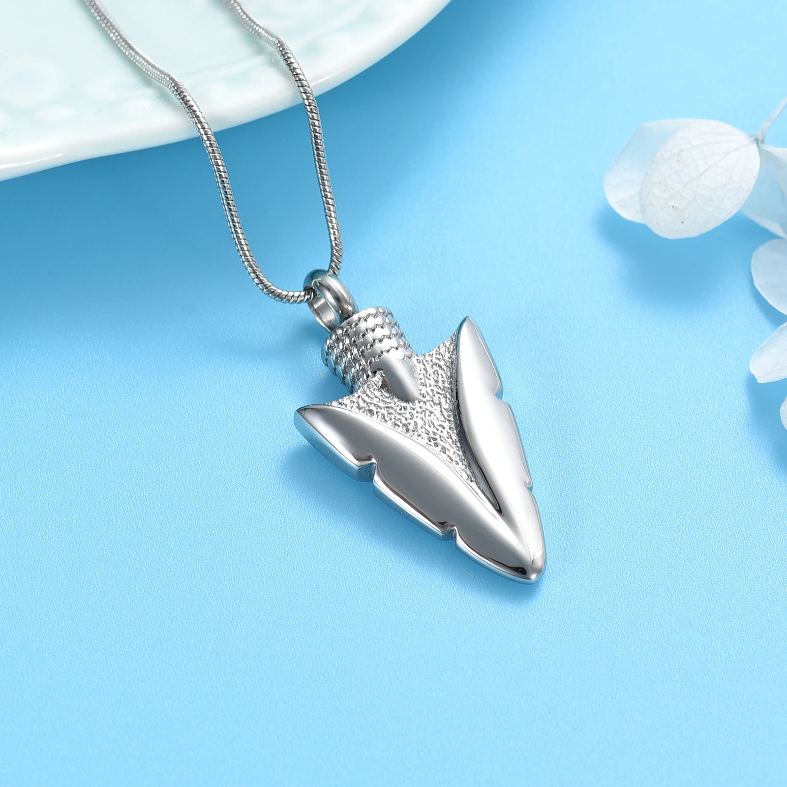 Arrowhead Stainless Steel Cremation Jewelry  For Men Keepsake Pendant Memorial Urn Necklace Hold Ashes Of Loved Ones