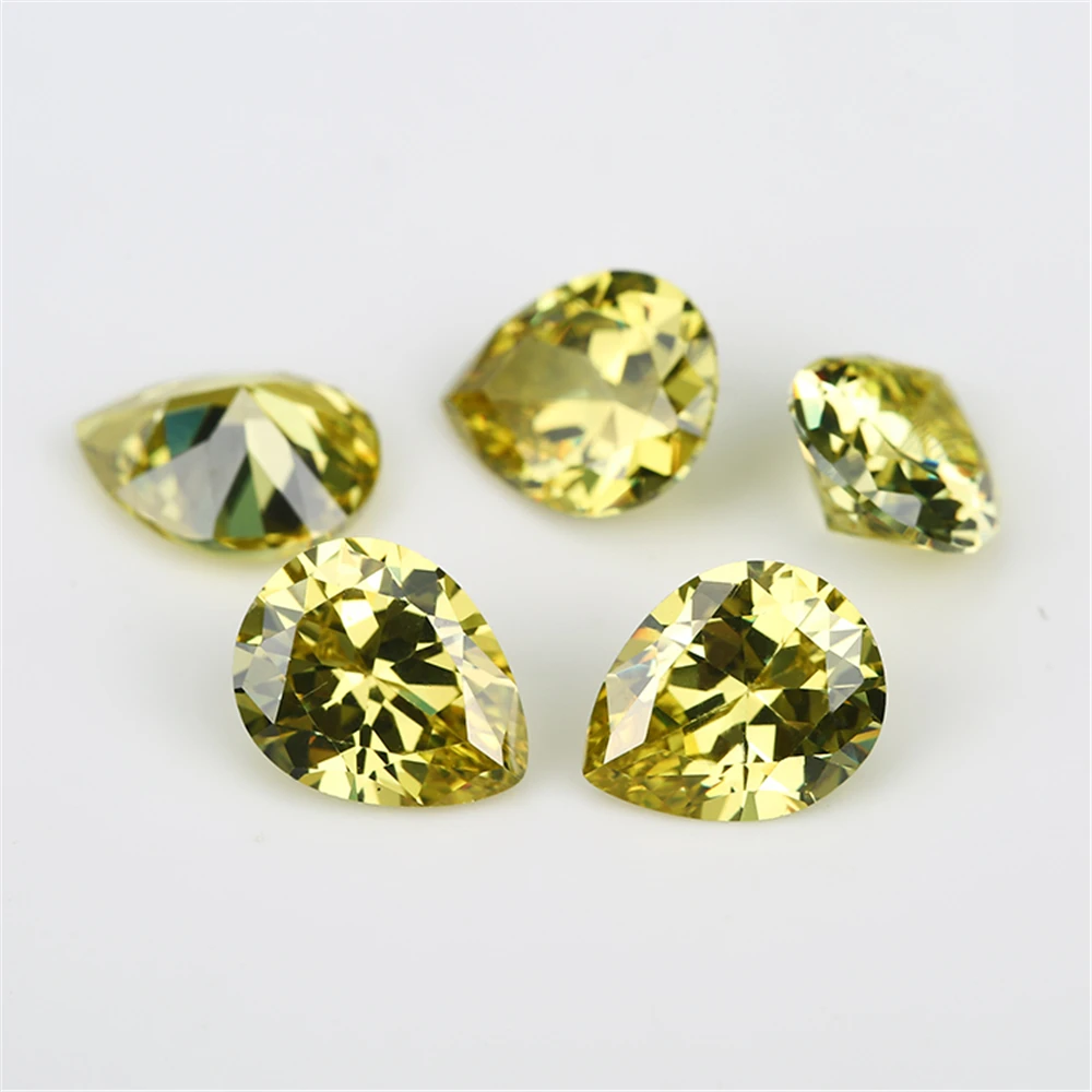 Size 2x3~13x18mm 5A Pear Shape Various Color Cubic Zirconia Synthetic Gems Loose CZ Stone For Jewelry