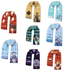 Anime Genshin Impact Warm Scarfs Keqing Zhongli Diluc Venti Klee Qiqi Lumine Eula Hu Tao Morax Cosplay Props Cartoon Scarf Plush