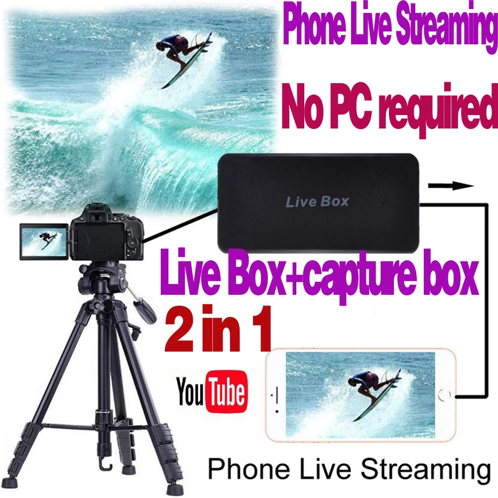 Ezcap 270 Phone Live Streaming And Phone Video Capture 2 in 1 No PC Required Supports IPhone IOS&Android Youtube Live Streaming